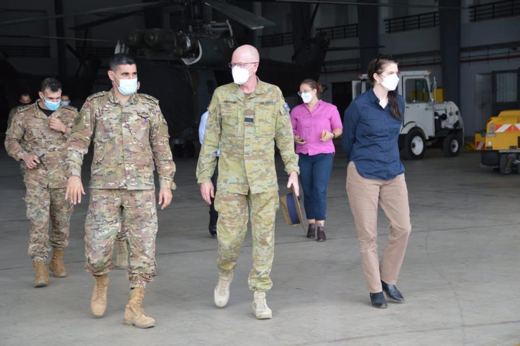 Had the pleasure of being accompanied by Australia's Amabasador to Lebanon Ms Rebekah Grindlay @SafirAustralia as we meet with Lieutenant Colonel Michel Ammouri of the Lebanese Armed Forces @LebarmyOfficial yesterday to tour #LAF Hamat Airbase. Excellent visit. Thank you.