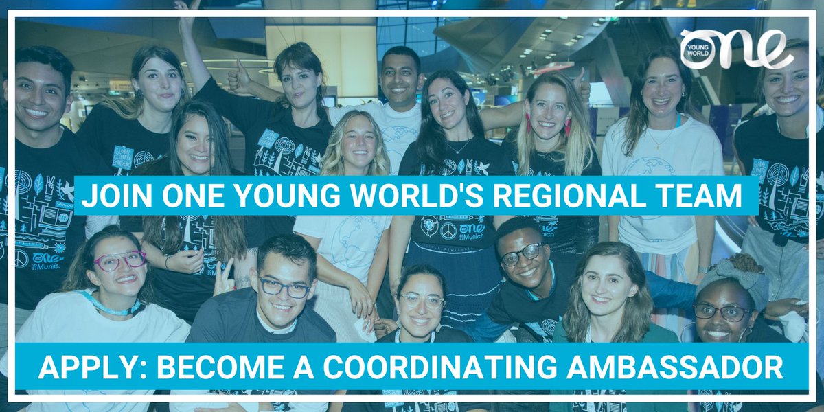 OneYoungWorld's tweet photo. Calling OYW Ambassadors: We're recruiting Coordinating Ambassadors to lead the world's most impactful community.✨

We're recruiting for Ambassadors to join our teams in Latin America &amp; Caribbean, North America, Africa, Pacific &amp; Europe.

Learn more: https://t.co/WcDq8WqDcM https://t.co/0cs8WibfdB