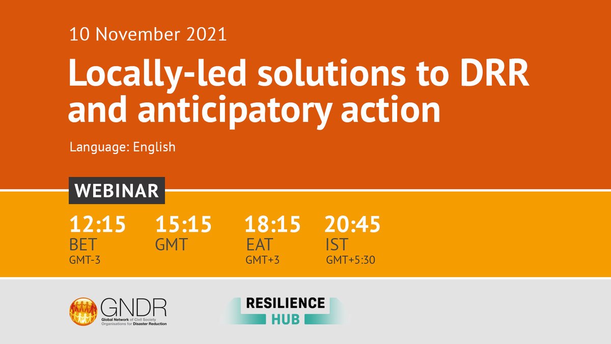 globalnetworkdr's tweet photo. #COP26 Event: Locally-led solutions to DRR and anticipatory action: challenges, lessons learned and ideas for scaling up

📅 10 November 2021
⏰ 15:15 GMT
🌐 Join online or in person at #CopResilienceHub

https://t.co/hKczhsQDpE https://t.co/KRszlfWAAk