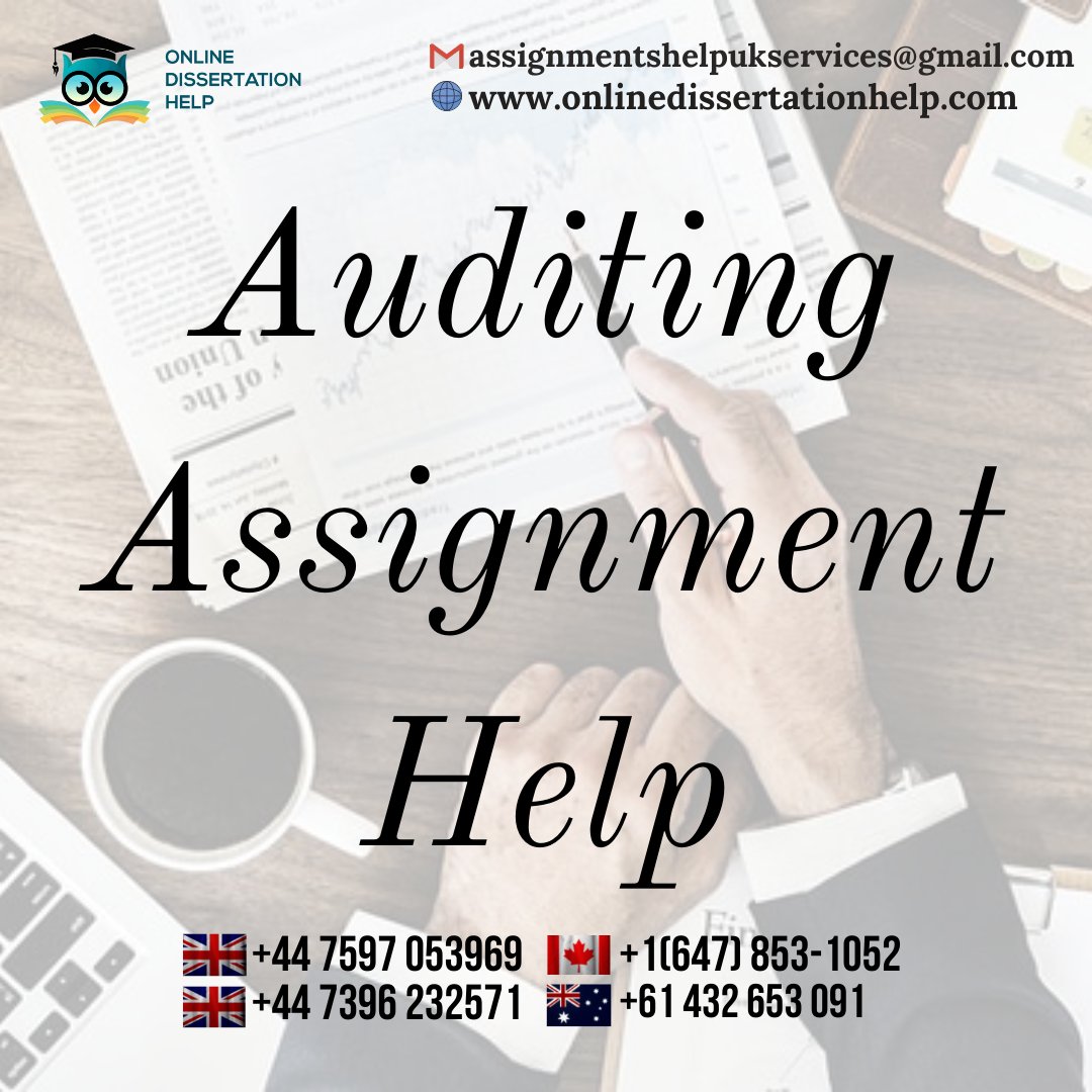 Dissertation003's tweet image. Be confident! Because you choose our Audit assignment help services.  We firmly uphold our promises and never compromise on quality.
Order tour task Now
#auditing #auditingassignment #auditingAssignmenthelp #auditinghelp #bestauditing #bestauditingassignmenthelp