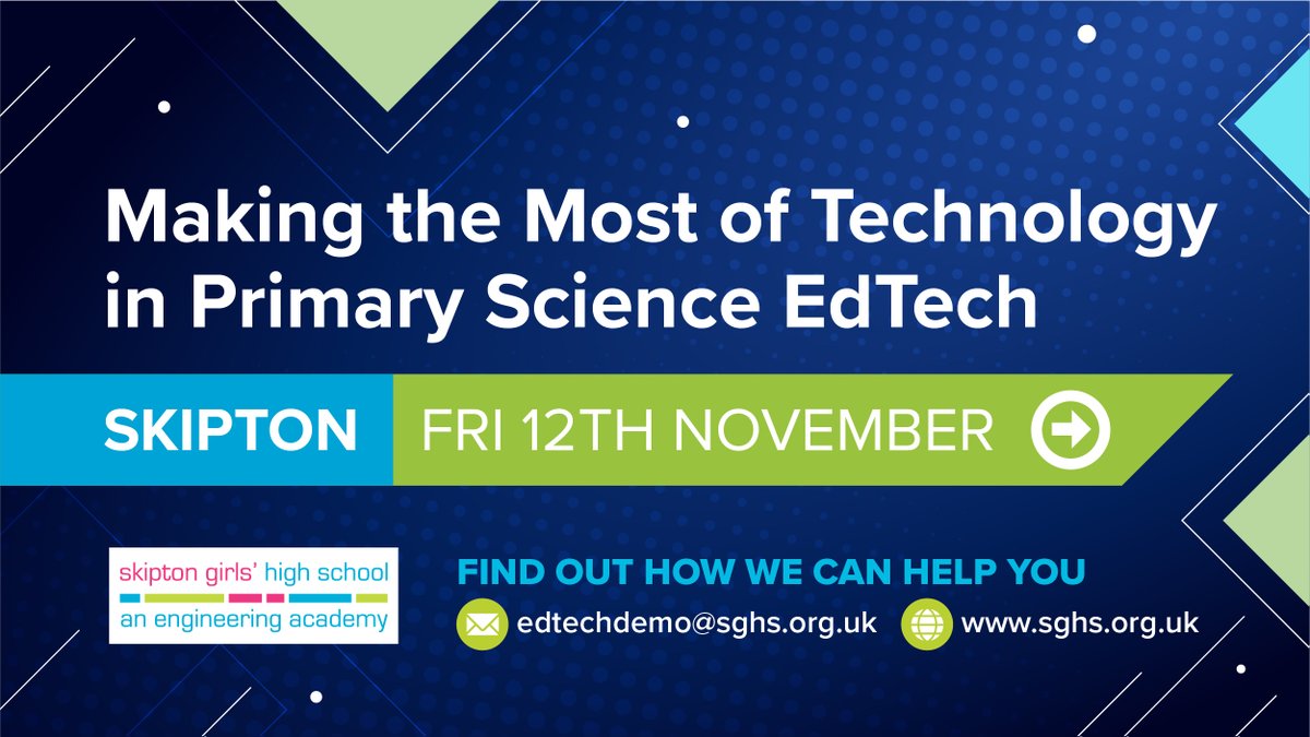 Still time to sign up for one of our fabulous Primary Science EdTech Courses with <a href="/NwySlp/">N & W Yorkshire Science Learning Partnership</a> and <a href="/EdtechDemo/">EdTech Demonstrator</a> taking place in Harrogate, Skipton and Keighley.  Find out more via the link below.  A valuable day to enhance your science curriculum sghs.fireflycloud.net/edtech-demonst…
