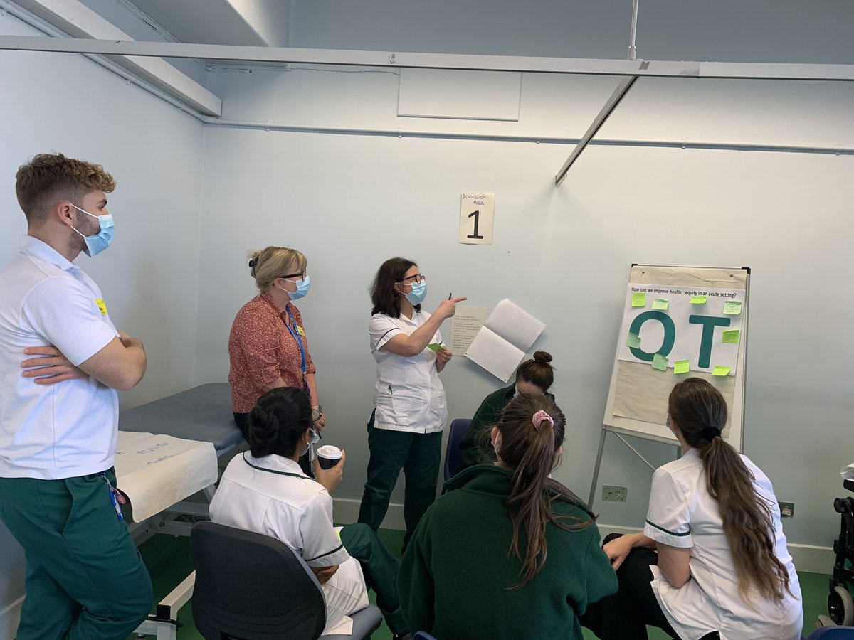 NM_OTT's tweet photo. Great workshop this morning discussing health equity in an acute setting and how our profession is positioned at the forefront to tackle current challenges. Great ideas and themes generated for forward planning #OTweek2021 #OTforEquity @NorthMidNHS @theRCOT @ashila_bhutia https://t.co/uzZClk0Qp9