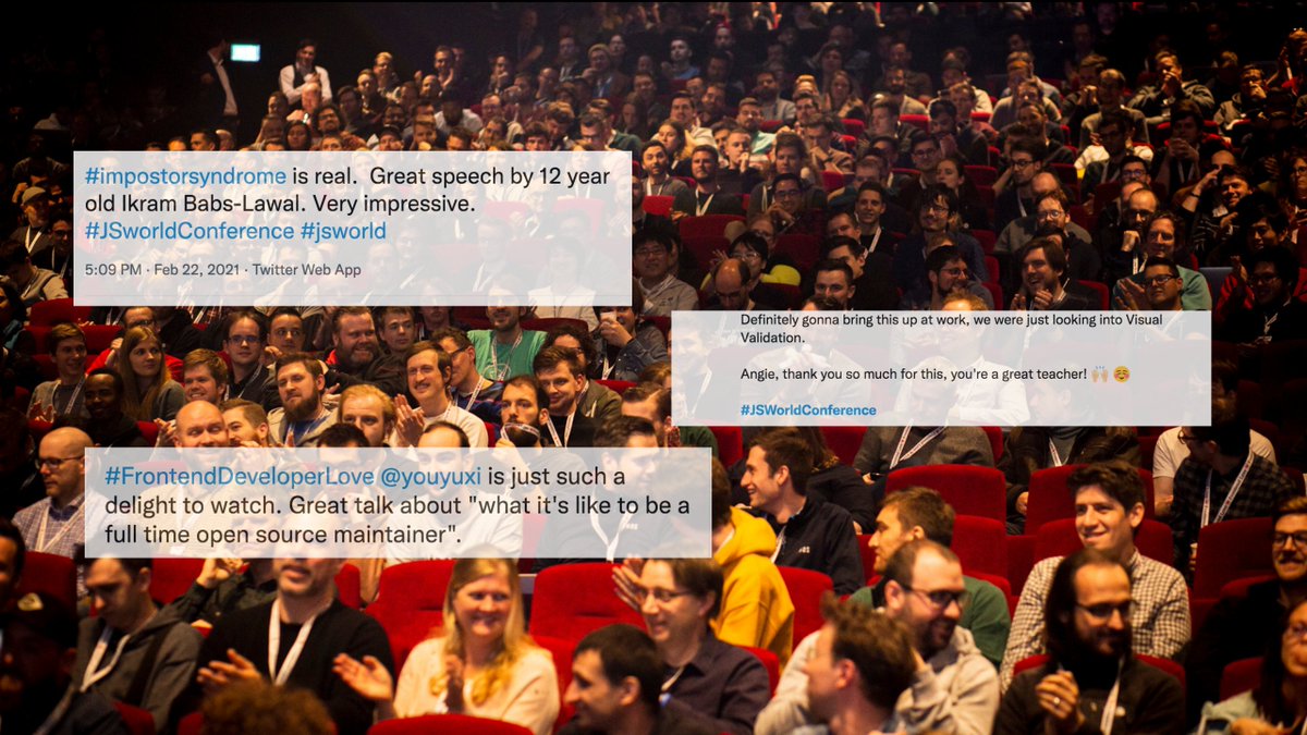 JSworldconf's tweet image. Check out what some of our attendees had to say about our #JSWORLD Conference!
Are you going to be joining our First back in-person Community Event of the year 2022😍?
Don't miss out & get your tickets now! They're selling out🔥
Link in the comments!👇
#FrontendDeveloperLove