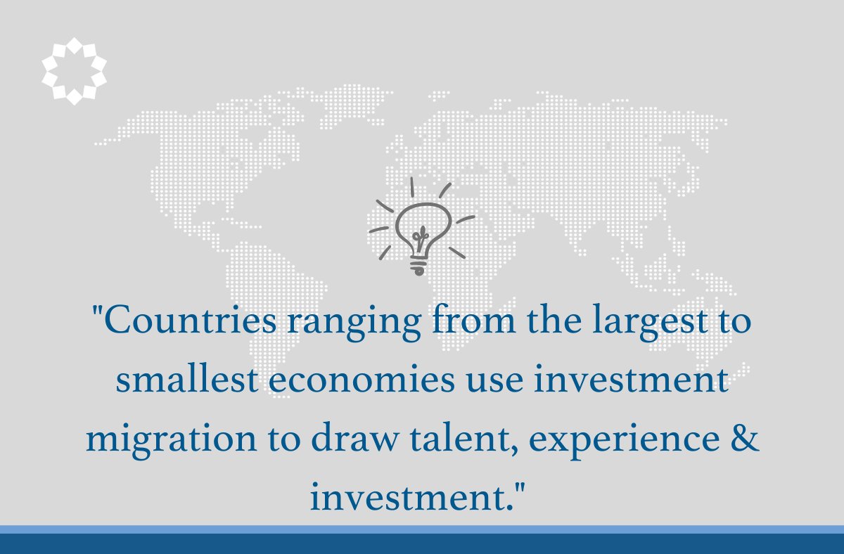 IMCouncil's tweet photo. Countries ranging from the largest to smallest economies use investment migration to draw talent, experience &amp; investment. It is increasingly argued that investment migration contributes to @UN #SDGs
Read more here https://t.co/UsDJsqH5dF
#InvestmentMigration #aGlobalForce4Good https://t.co/nas1k0kpUs