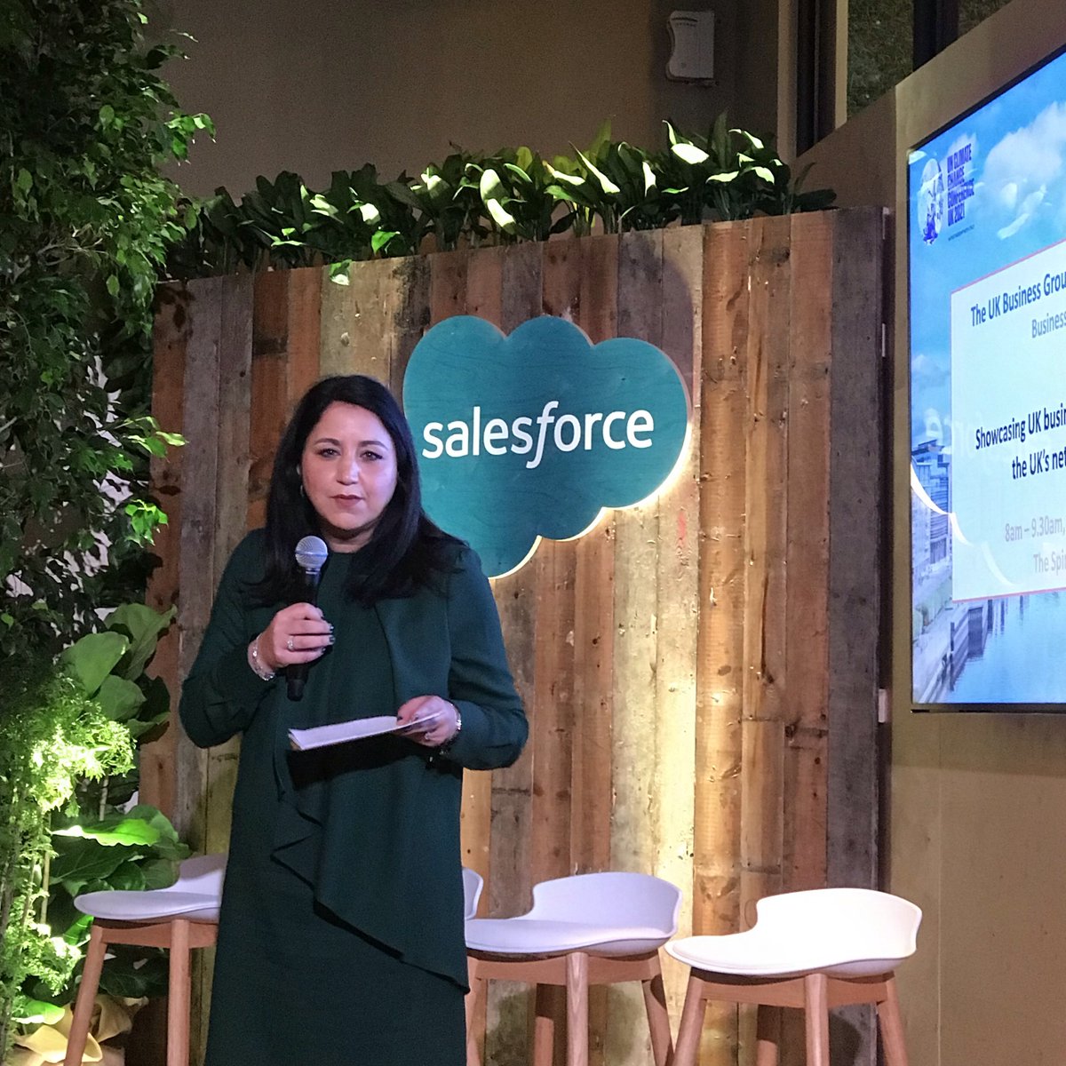 Innovation, education &amp; policy advocacy are key aspects of <a href="/salesforce/">Salesforce</a>'s climate action plan. "Support from business &amp; government policy go hand in hand" says UKI CEO <a href="/ZahraS_B/">Zahra Bahrololoumi CBE</a> 

#COP26 #BGA #AchievingZero