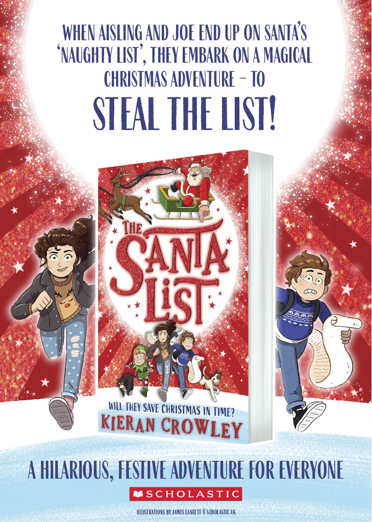 KMarkCrowley's tweet photo. Now that #halloween2021 is over &amp; Christmas FM radio has begun it's probably more timely to mention a book featuring the great Mr Claus. I love this poster for #TheSantaList from @jameslancett and the amazing design team @scholasticuk #Christmas2021 #Christmas # https://t.co/HMloFMPNtR