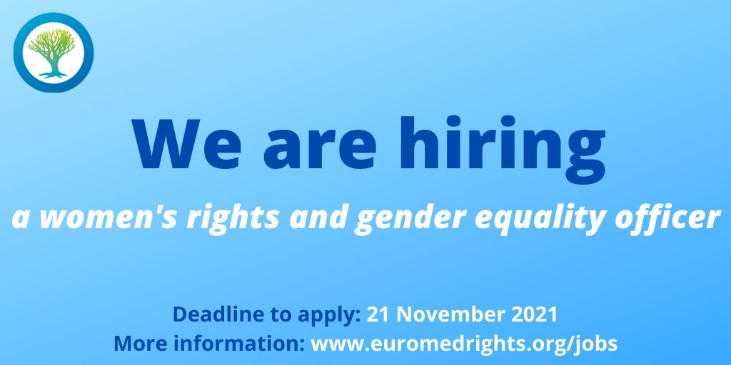EuroMedRights's tweet photo. #Job: @EuroMedRights is #recruiting a Women's Rights &amp; Gender Equality Officer. In this role you will monitor the situation of #WomensRights in MENA, build alliances &amp; facilitate cooperation among women's rights #NGOs 

More info: https://t.co/nlR7rSL3LO
Deadline: 21 Nov. 2021 https://t.co/ObBJzkAHl2