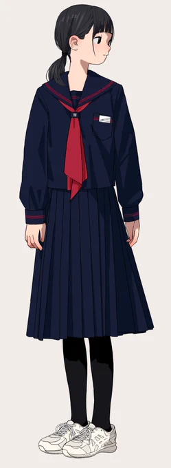 赤ライン・赤スカーフの紺セーラー服が制服の中学校
①小鹿野町立長若中学校(埼玉県)
②西目屋村立西目屋中学校(青森県)
③七戸町立榎林中学校(青森県)
④五ヶ瀬町立三ヶ所中学校(宮崎県) 