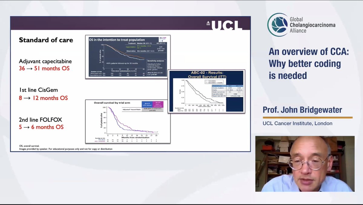 HelenMorement's tweet photo. Next up at #GlobalCCAAlliance webinar this morning, Prof John Bridgewater explains current and future treatments for #cholangiocarcinoma and how important knowing subtypes of CCA is. https://t.co/JJdDWQBwTz