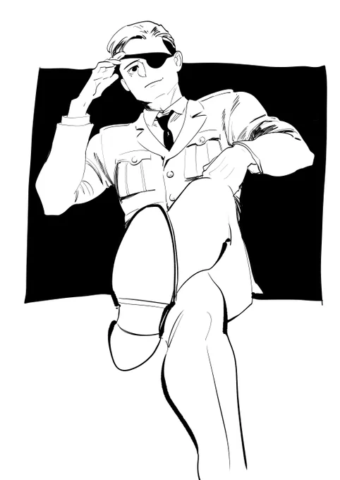 adjusting his eyepatch 