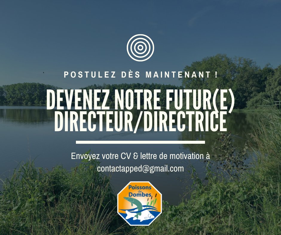 PoissonsDombes's tweet photo. 🥁Nous recrutons🥁
Rejoignez une équipe passionnée &amp; une filière dynamique !
Notre actuelle directrice va bientôt quitter son poste au sein de notre association, nous recrutons donc notre futur(e) Directeur/Directrice.
👉Pour en savoir plus : https://t.co/v2g09dZp7T

#emploi #ain https://t.co/YkUeY6b3Oh
