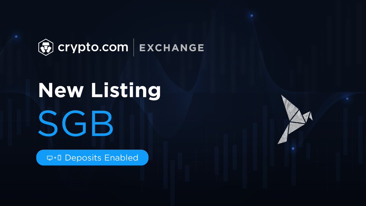 cryptocom's tweet image. Crypto.com Exchange is now integrated with Songbird, the Canary Network of Flare. 

Deposits are enabled for Songbird $SGB. Trading, withdrawals, and airdrops coming soon.

*Available on Exchange Web and App.

Deposit now  👉crypto-exchange.onelink.me/E54m/6cf81eb9
@FlareNetworks