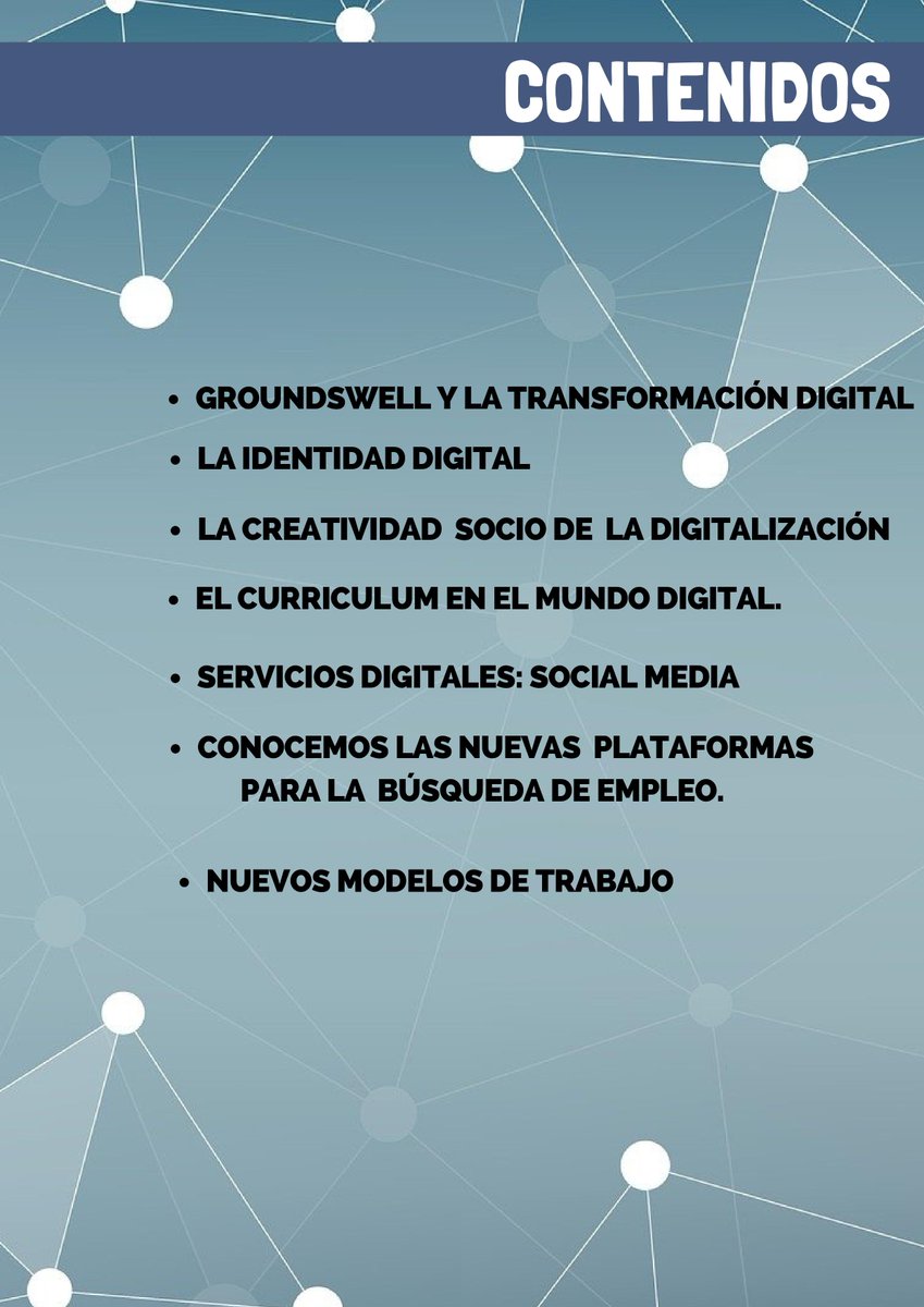 Centro14's tweet photo. Aun te puedes apuntar al taller gratuito de TRANSFORMACIÓN DIGITAL: TALLER DE COMPETENCIAS. 
Del 8 al 29 de noviembre, de 18 a 35 años. 
Inscripciones en nuestra web, https://t.co/tv6JXk4Trr https://t.co/L7s4FTOzS9