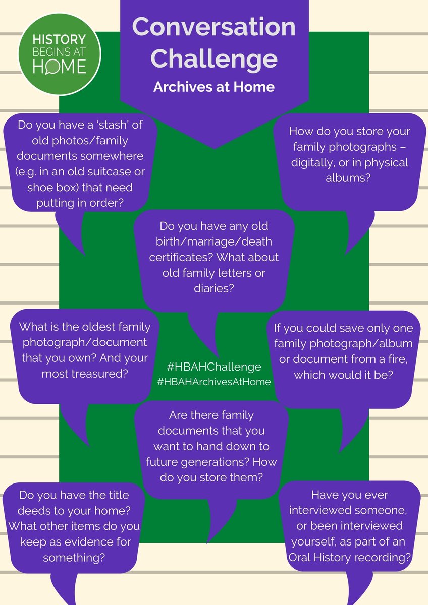 Letters, diaries, photos: what treasures do your loved ones have waiting to be discovered?

Find out with the aid of our new #HBAHArchivesAtHome question sheet, available at historybeginsathome.org, along with tips on caring for your old photos/documents.

#EndLoneliness