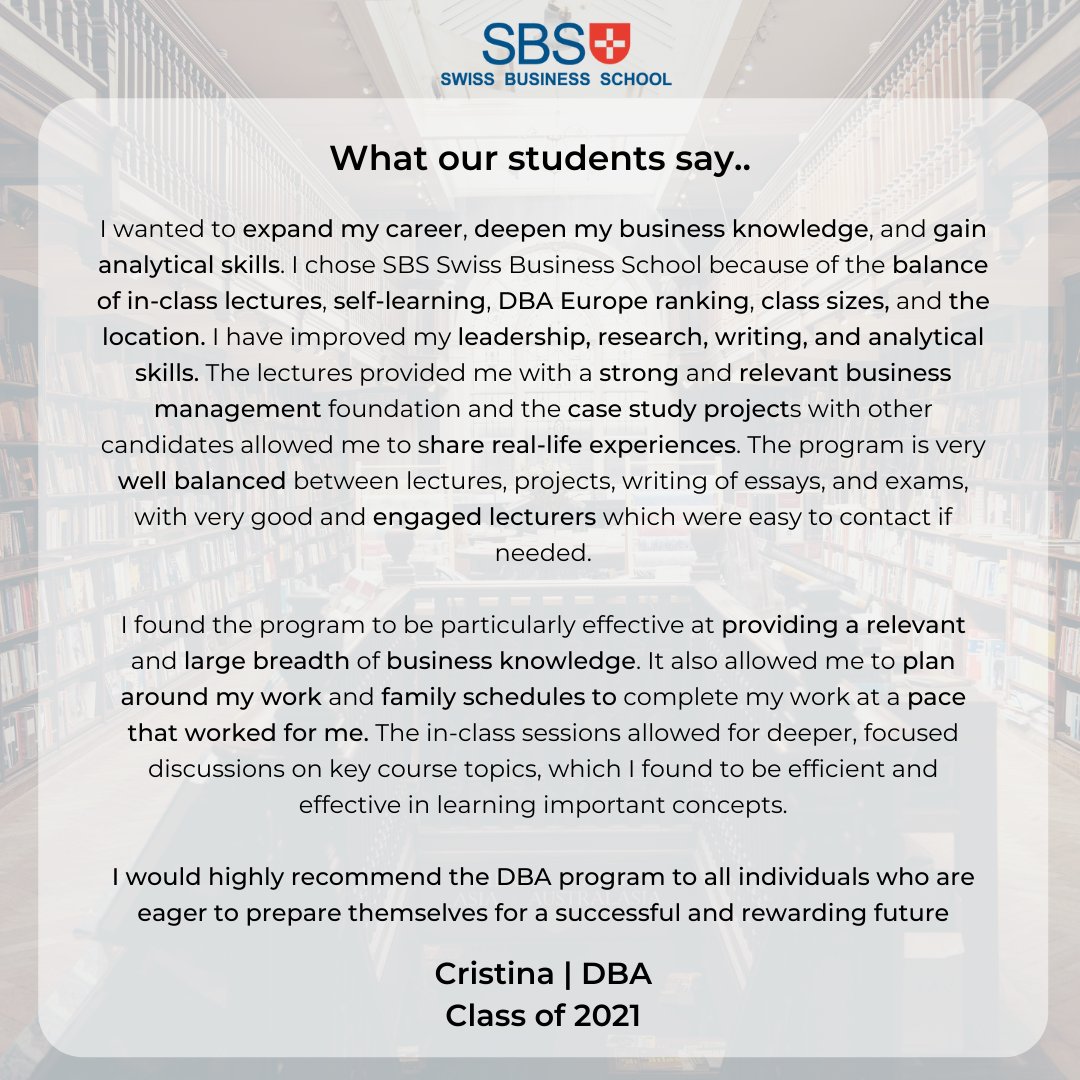Tuesday SBS Experience Stories - another insight to one of our recent DBA graduates on her experience at SBS! #testimonal #testimonaltuesday #sbsexperiences #sbsexperiencestory #sbsexperiencestories #sbsexperience