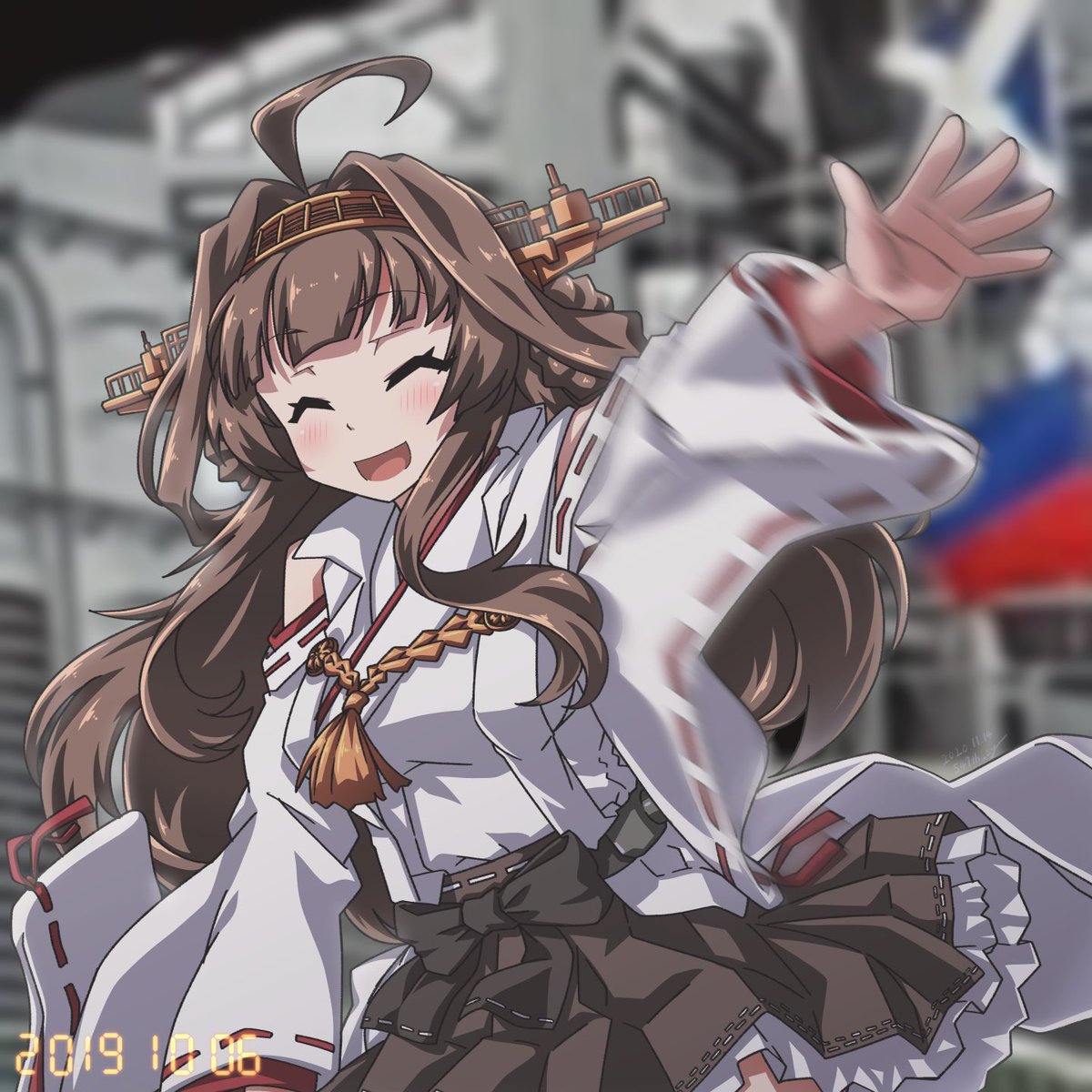 金剛(艦これ) 「過去絵から金剛さんをピックアップ...したらしぐちゃんも付いてきた的な再掲なので」|547th_syのイラスト