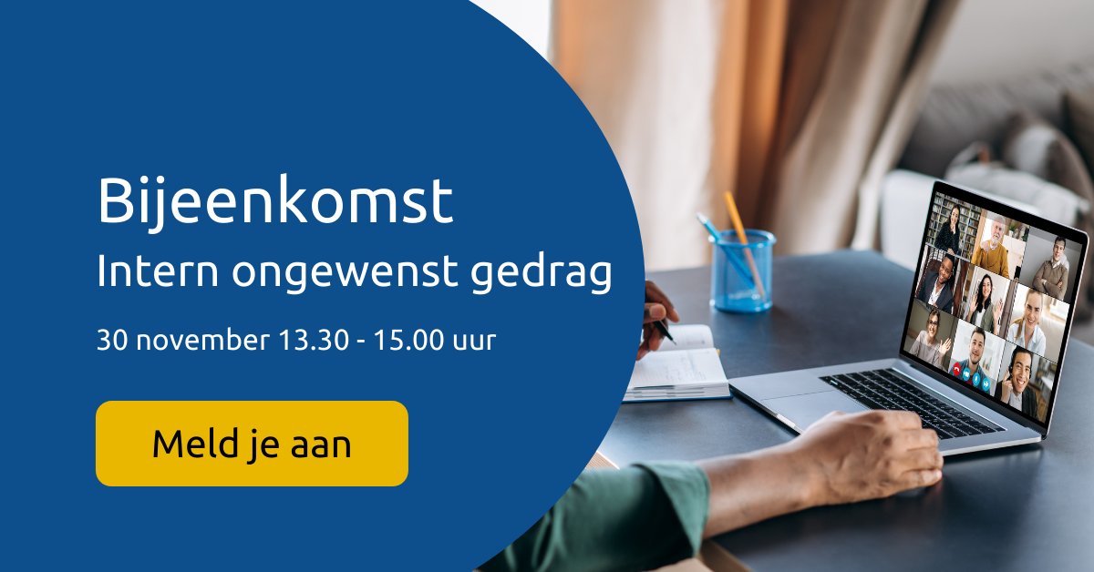 Ben jij een hr-manager, teammanager of arboadviseur en vind jij intern ongewenst gedrag belangrijk? Meld je dan aan voor de online bijeenkomst van dinsdag 30 november. We gaan graag met jou in gesprek over je oplossingen.

Meld je aan: staz.nl/bijeenkomst-in…