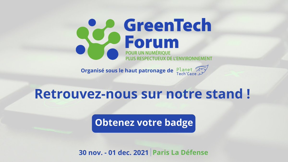 AVOB's tweet image. 🎉 Venez nous rencontrer et découvrir nos solutions #GreenIT lors du #GreenTechForum, le premier évènement professionnel dédié à la réduction de l'empreinte environnementale du numérique.

🗓 30/11 et 01/12 à Paris La Défense

#NumériqueResponsable #optimisationénergétique #IoT