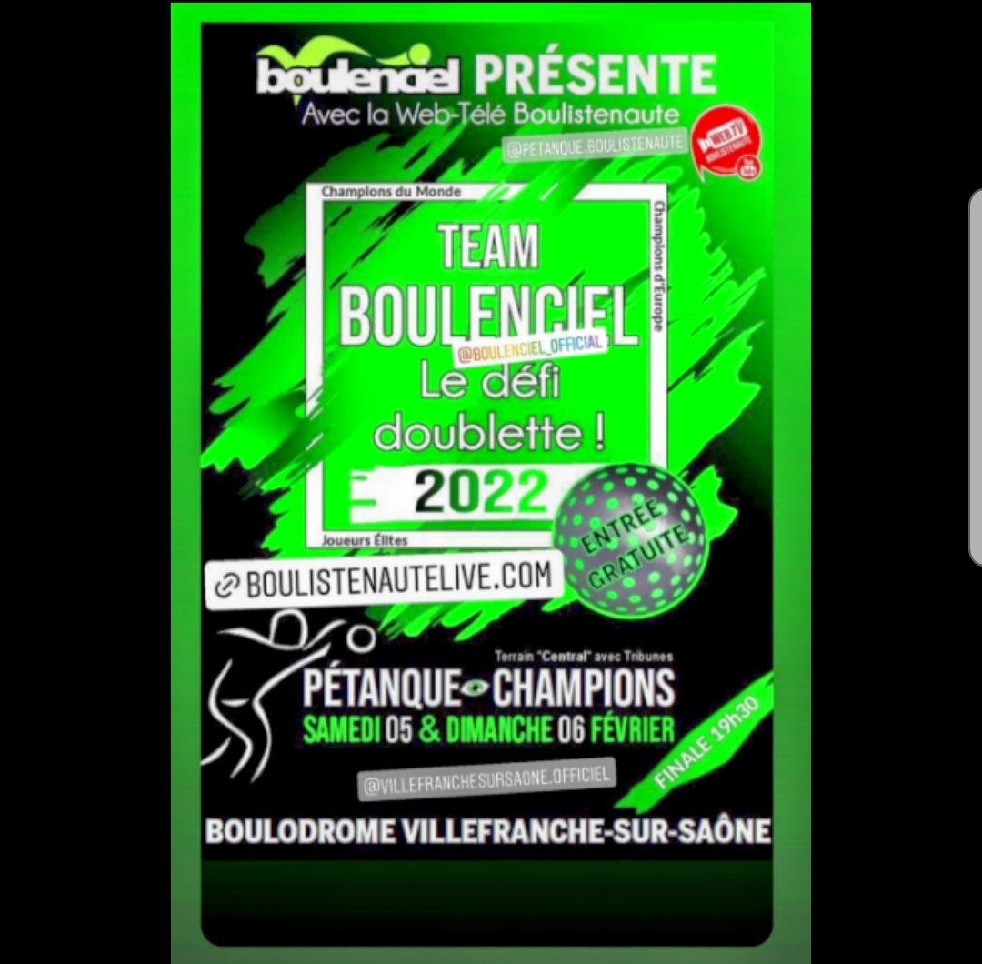 jesmasy's tweet photo. Niet te missen begin februari.  De Boulenciel challenge. 16 heren doublettes uit team Boulenciel. Gratis toegang, verplichte gezondheidspas
Extra informatie? Stuur me een berichtje
#Boulenciel #PetanqueIris #Pétanque #Teamboulenciel #Vartan 
https://t.co/XdYIWfs7JY https://t.co/O1vaUzauMz