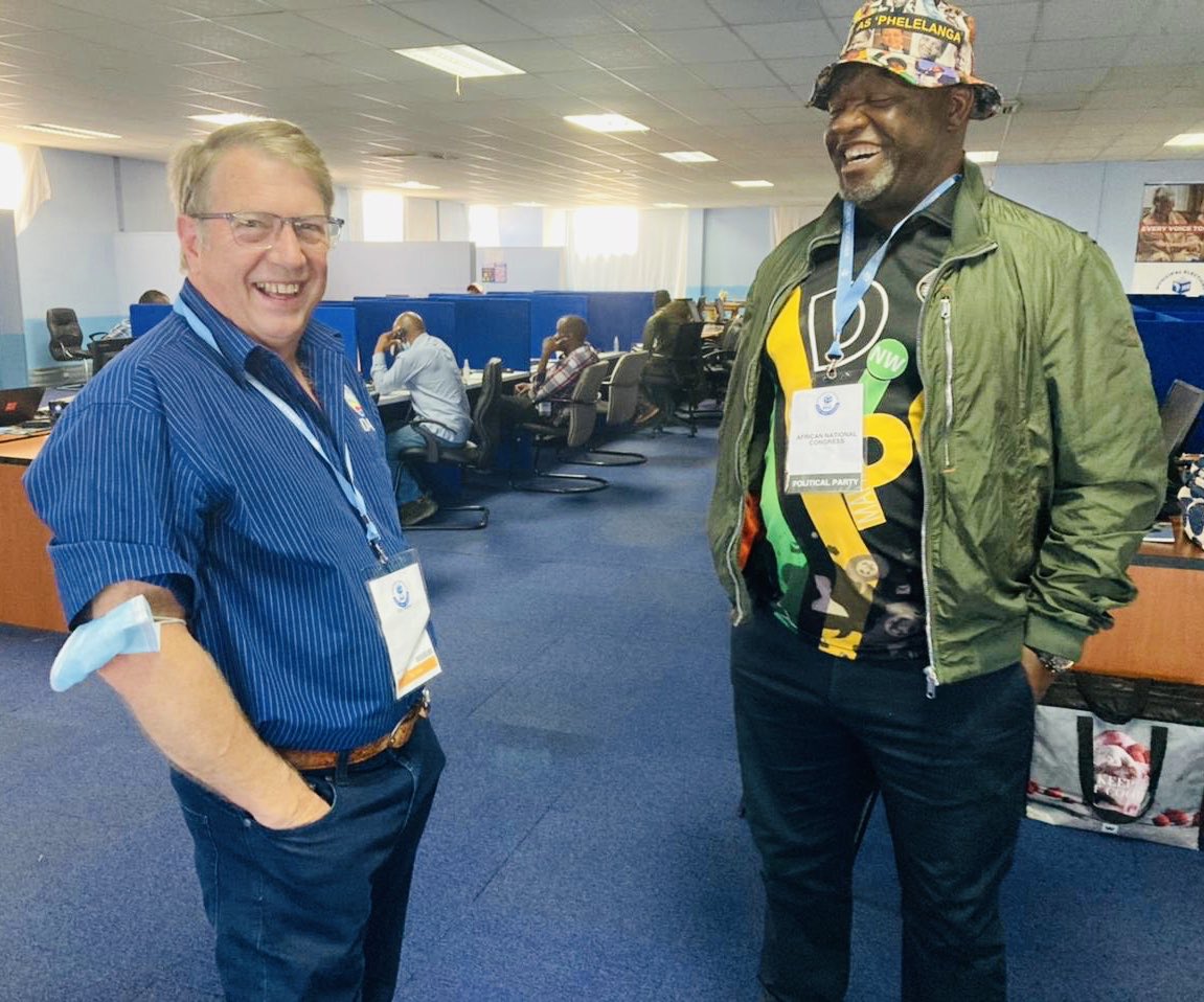anc_dip's tweet photo. ANC North West IPC Coordinator, Cde Hlomani Chauke and IPC Spokesperson Cde Kenny Morolong at the IEC Results Operations Centre in Mahikeng earlier today. https://t.co/XNYJKqLnqd
