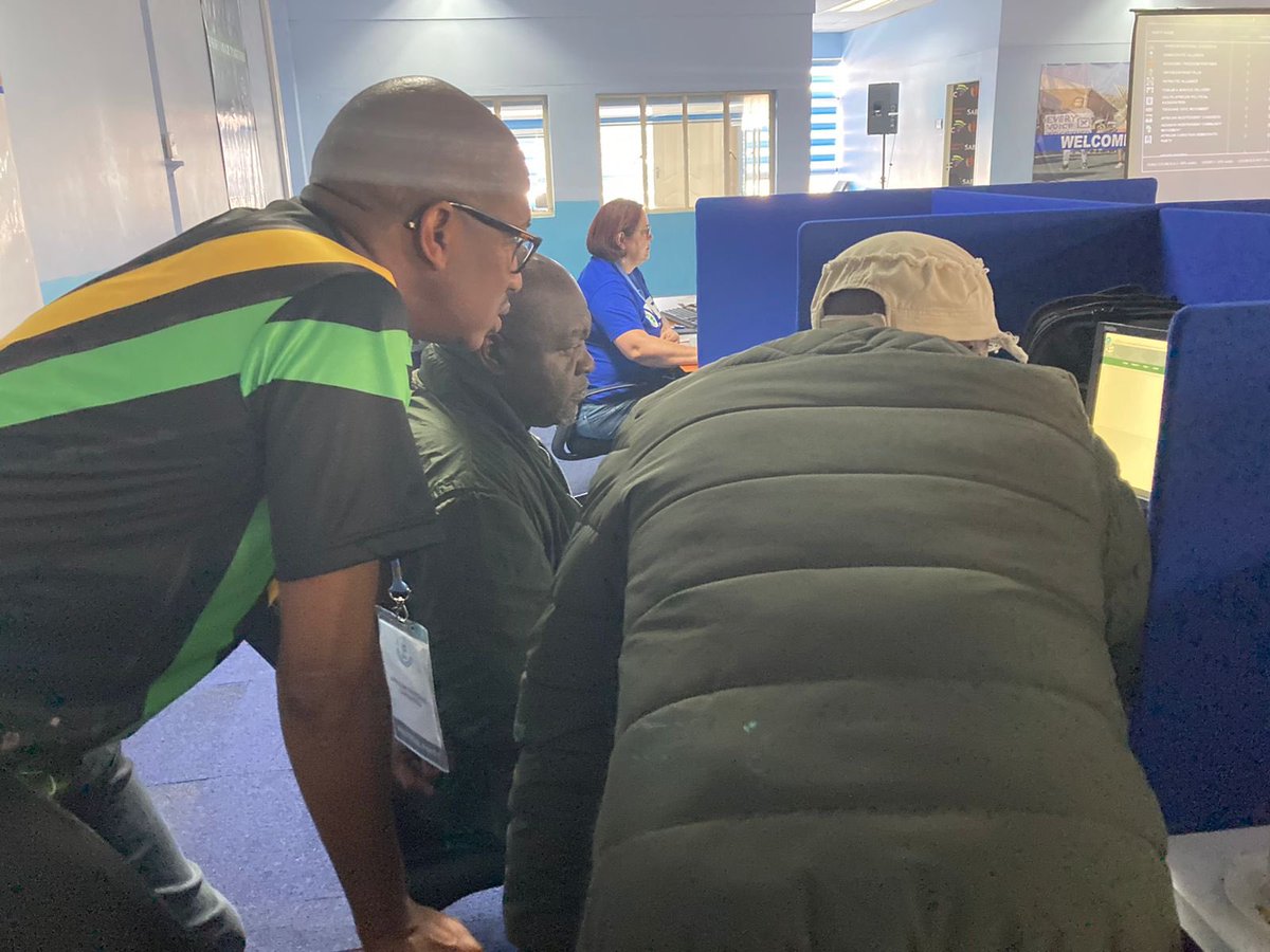 anc_dip's tweet photo. ANC North West IPC Coordinator, Cde Hlomani Chauke and IPC Spokesperson Cde Kenny Morolong at the IEC Results Operations Centre in Mahikeng earlier today. https://t.co/XNYJKqLnqd