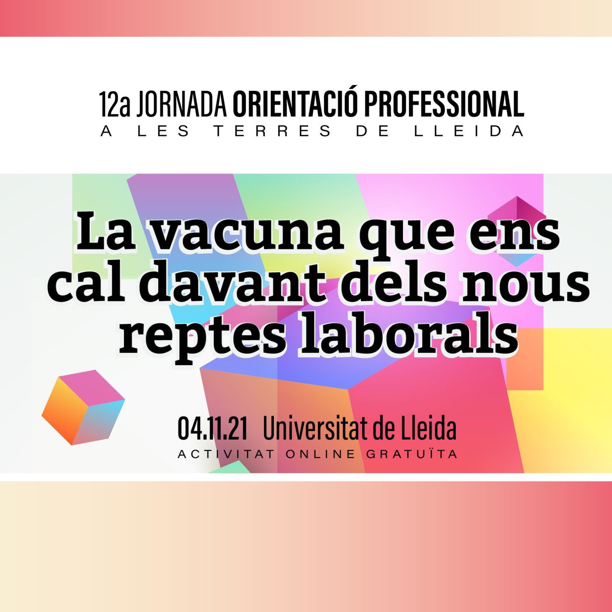 Facultat de Medicina - UDL (@medicinaudl) on Twitter photo 12ª Jornada d’Orientació Professional a les Terres de Lleida
Amb la presència del Dr. Juan Francisco de la Fuente, professor de la <a href="/UdL_info/">Universitat de Lleida (UdL)</a>, i realitzarem diversos tallers sobre orientació i mercat laboral. 12ª Jornada d’Orientació Professional a les Terres de Lleida
Amb la presència del Dr. Juan Francisco de la Fuente, professor de la <a href="/UdL_info/">Universitat de Lleida (UdL)</a>, i realitzarem diversos tallers sobre orientació i mercat laboral.