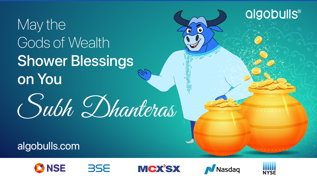 AlgoBulls's tweet image. May the shimmering Diya bring happiness and prosperity to your life. Wishing you and your family a very happy and prosperous Dhanteras.
Team AlgoBulls
#algobulls #aitrading #pythontrading #algotrading