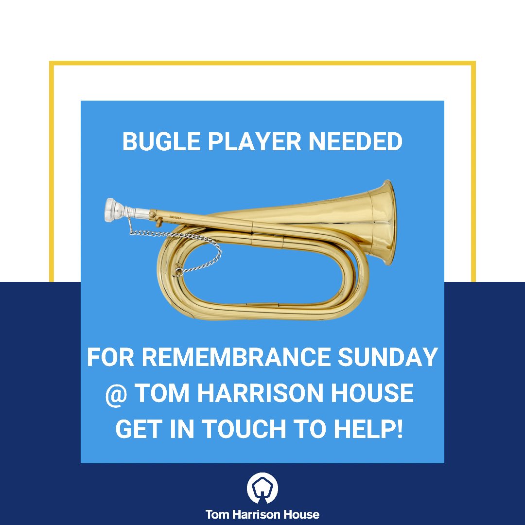 TomHarrisonOrg's tweet photo. Weβre in need of a bugle player to play at Remembrance Sunday (Sunday 14th November) if you are one or know someone that is please get in touch with us π
Please share this on your story.
#bugleplayer #RemembranceSunday https://t.co/6K3jUHPJdI