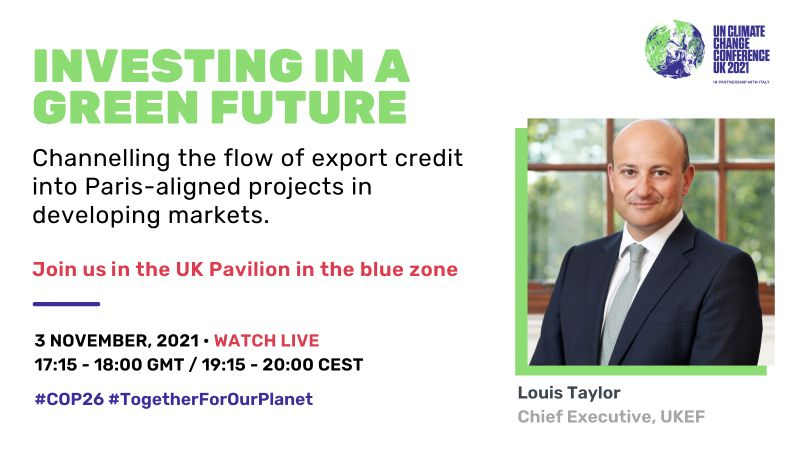 Sarahmoore_1's tweet photo. @UKEF is leading the way on sustainable finance and bringing together credit agencies from around the world at #COP26 to discuss investing in a green future. Livestream https://t.co/otWbbHY9X6 #TogetherForOurPlanet https://t.co/YgSiB2kIn7