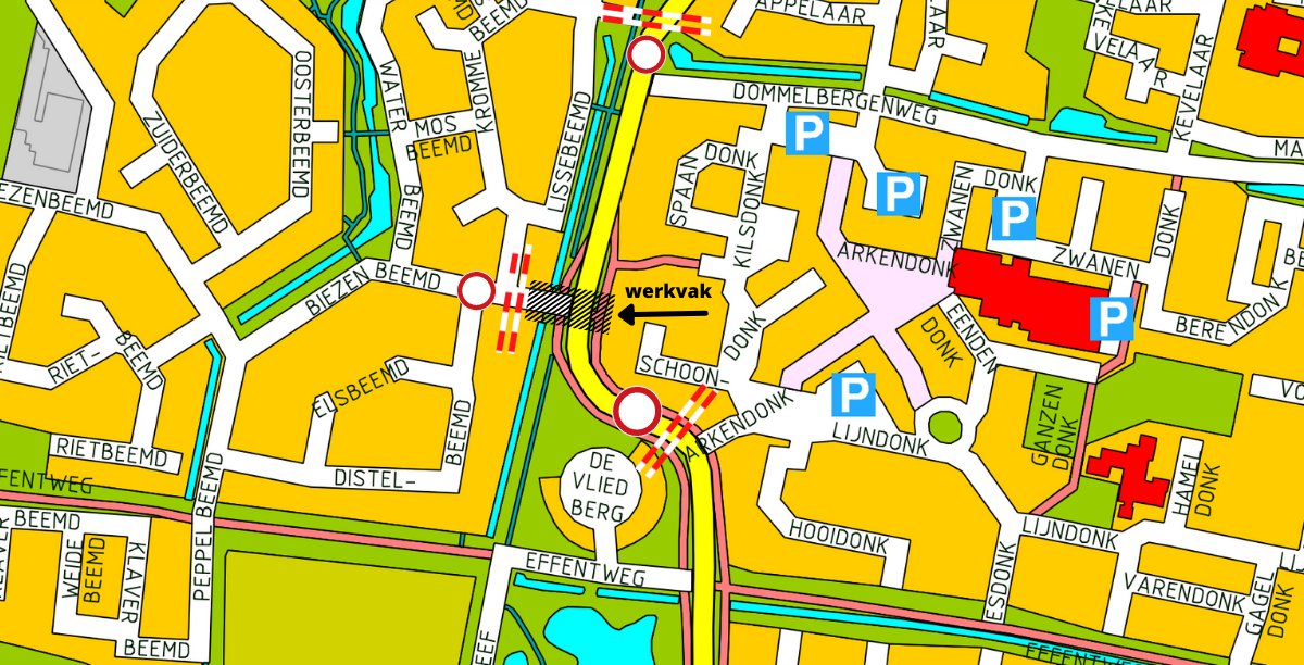 Gem_Oosterhout's tweet photo. Let op!⚠️Vanwege de aanleg van een nieuwe rioolverbinding wordt de biezenbeemd tussen de Hoofseweg en de Krommebeemd vanaf maandag 8 november afgesloten. Rond 15 november wordt de gehele kruising Hoofseweg-Biezenbeemd afgesloten. Meer informatie via: https://t.co/d6biMgpvQz https://t.co/WeMjyitt84