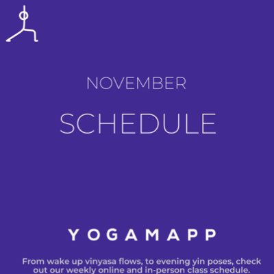 yoga_mapp's tweet photo. #NovemberGreetings check out our online and in-person yoga &amp; well-being schedule with our expert independent teachers and wellness experts. https://t.co/O7qnA3gBKU