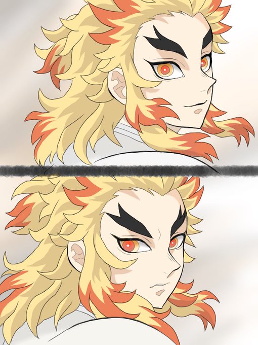 花純さんがTwitterに投稿した煉獄杏寿郎(鬼滅の刃)のイラスト。