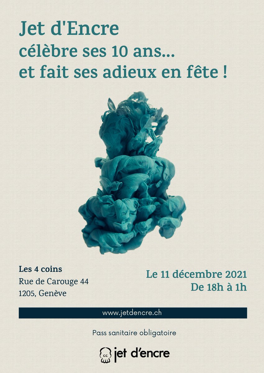 Jet d'Encre célèbre ses 🔟ans et fait ses adieux... en fête!

Plus d'infos➡️bit.ly/3nTkStR