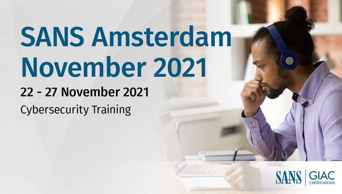 SANSEMEA's tweet photo. SANS Amsterdam November 2021 🇳🇱

#F0R508 w/ @tazwake
#SEC560 w/ Jerome Dossogne
#ICS515 w/ @deancybersec
#SEC542 w/ @bojanz
#FOR610 w/ @xme
#FOR572 w/ @DavidSzili
#MGT551 w/ @markaorlando
#SEC584 w/ @sublimino 

Register here: https://t.co/dugydc8VUy https://t.co/5fiTLJ1SVS
