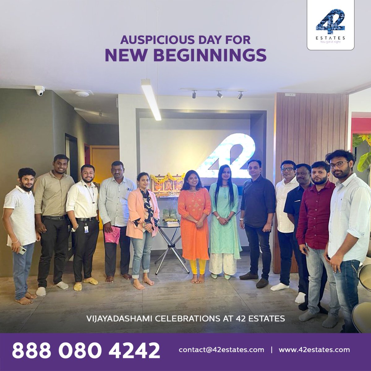 42Estates's tweet photo. As with each year, this time too we celebrated the all-important day of Vijayadashami on an auspicious note at our office. Here are some glimpses.
#dussehra #navratri #happydussehra #festival #durgapuja #celebration #dussehraspecial #festivals #festive #vijayadashami https://t.co/Qp24qQDElf