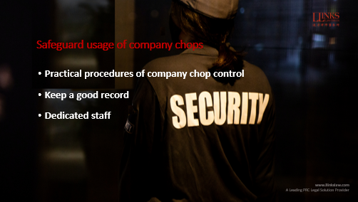 #China  #trading 
How to safeguard the usage of your company chops in China? Read more: bit.ly/3mPvsTC, bit.ly/3mLjoTz . Any problems, chat with us:calendly.com/llinksryu/15min.