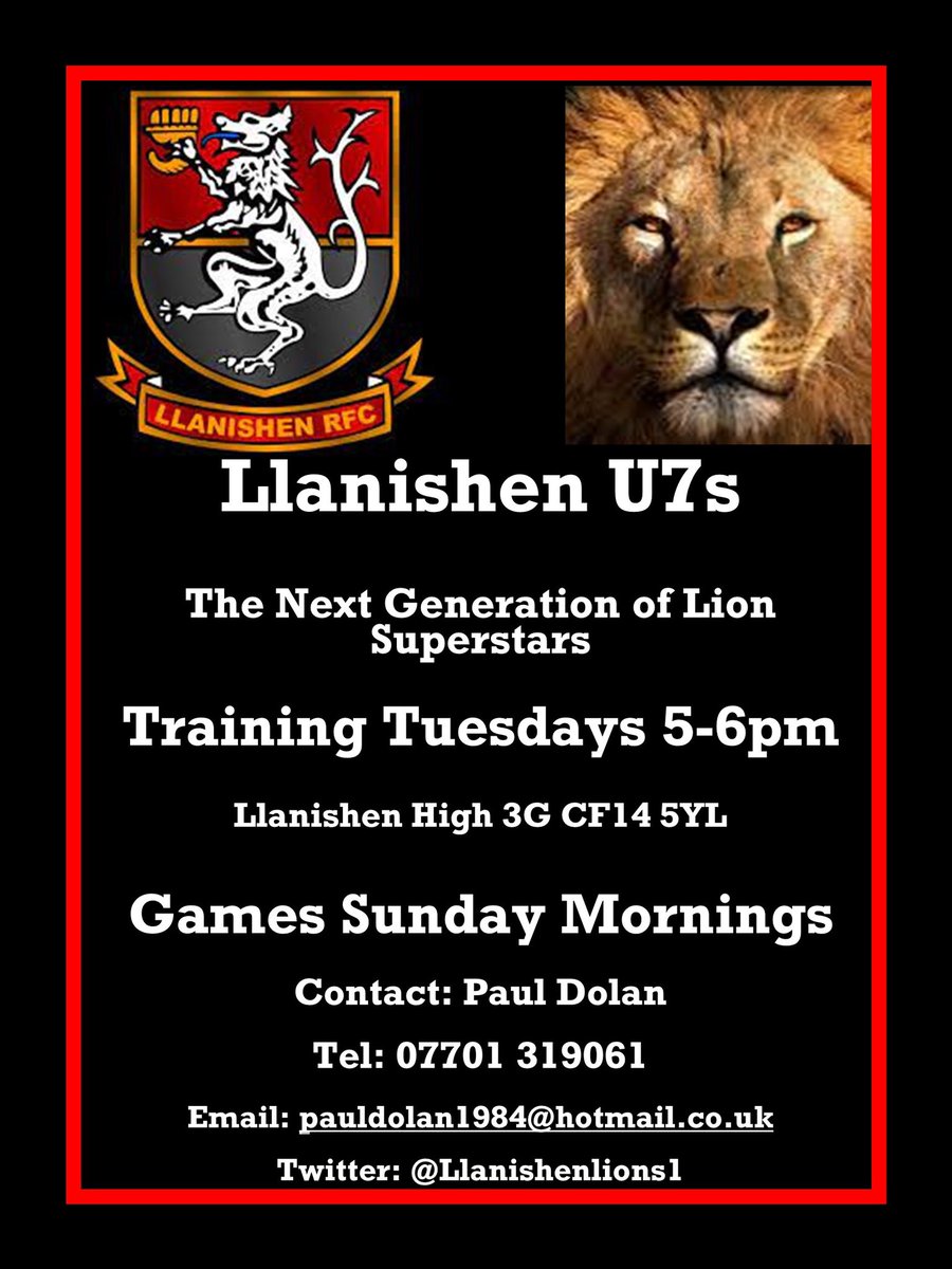 Llanishen RFC U10s 🔴🦁⚫️ (@llanishenlions1) on Twitter photo We are looking to increase the numbers in our U7s. If your child is in Year 2 and would like to join a great bunch of kids who enjoy each other’s company and play some cracking rugby, please get in touch 🦁🦁<a href="/LlanishenMJs/">Llanishen RFC M&Js</a> <a href="/LlanishenRFC1/">Llanishen RFC & Community Event Hub</a> We are looking to increase the numbers in our U7s. If your child is in Year 2 and would like to join a great bunch of kids who enjoy each other’s company and play some cracking rugby, please get in touch 🦁🦁<a href="/LlanishenMJs/">Llanishen RFC M&Js</a> <a href="/LlanishenRFC1/">Llanishen RFC & Community Event Hub</a>