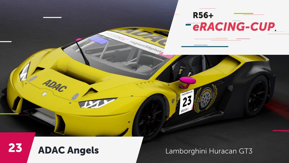Region56Plus's tweet photo. Am kommenden Samstag ist es bereits soweit: Der R56+ #eRacing Cup steht an 🏁 😱
Um euch die Zeit bis dahin etwas zu versüßen, stellen wir euch ab heute täglich 3 der insgesamt 12 Teamfahrzeuge vor.
@ADAC @brickmakers @CGMeHealth 
#esports #simracing #region56plus #vonhierfürhier https://t.co/fcaVRdDFp2