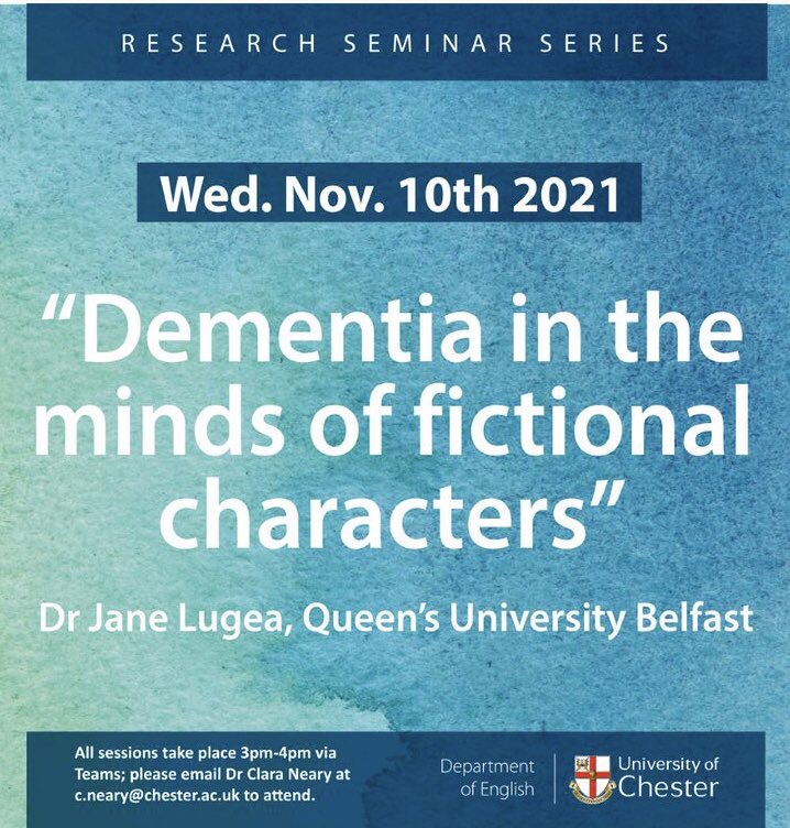 #ChesterStylistics A reminder that all are welcome to attend <a href="/JaneLugea/">Jane Lugea</a>’s online research seminar next Wed. 10th Nov at 3pm. Email me (address below) to attend all seminars in the series or feel free to drop in next Wed using this link: teams.microsoft.com/l/meetup-join/…
