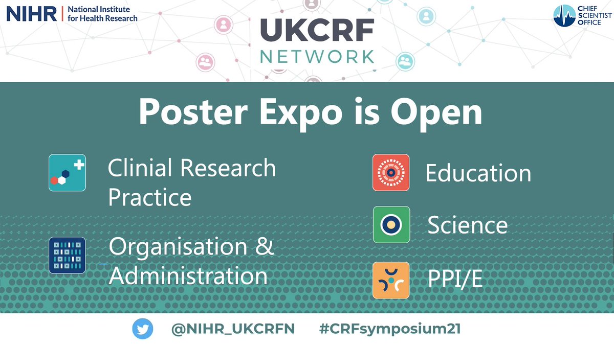 NIHR_UKCRFN's tweet photo. UKCRF Symposium
Poster Expo is OPEN today

Read about how CRFs adapted and what staff learnt during the pandemic

Register if you haven't already: https://t.co/aBJKXk80EE

or 

Login to Hopin to access the event: https://t.co/BVwfGE404n https://t.co/QEFYF2YXPX