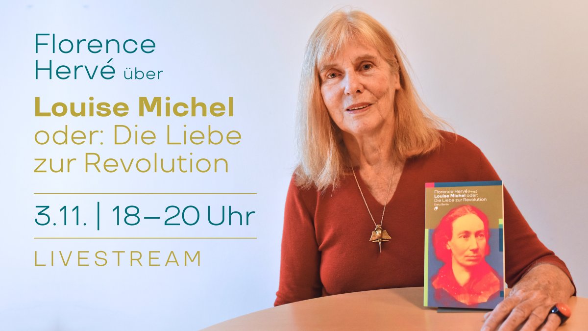 KarlDietzBerlin's tweet photo. MORGEN 3.11. | 18 h | Florence Hervé bei @rosaluxstiftung über Louise Michel, zentrale Figur der #PariserCommune. Lesung ausgebucht, aber Livestream für alle 📣 https://t.co/975Ppk3DDz
Wer angemeldet ist: Kommt rum zu unserem Bücherstand! Very special: Buch signieren lassen 😍
!B https://t.co/4QMCTACKWX