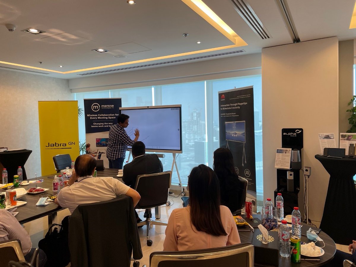 AlphatechAE's tweet photo. Here is an insight into Alphatech's Enterprise Channel Partners meet- Engage
@mersive @We_are_Jabra @HuaweiEnt
#acpm2021 #alphatechae #engage #enterprisesolutions #event #collaboration #opportunities #technologies #buisnessopportunity #jabra #mersivetechnologies #huaweienterprise https://t.co/HWRdygWkF2