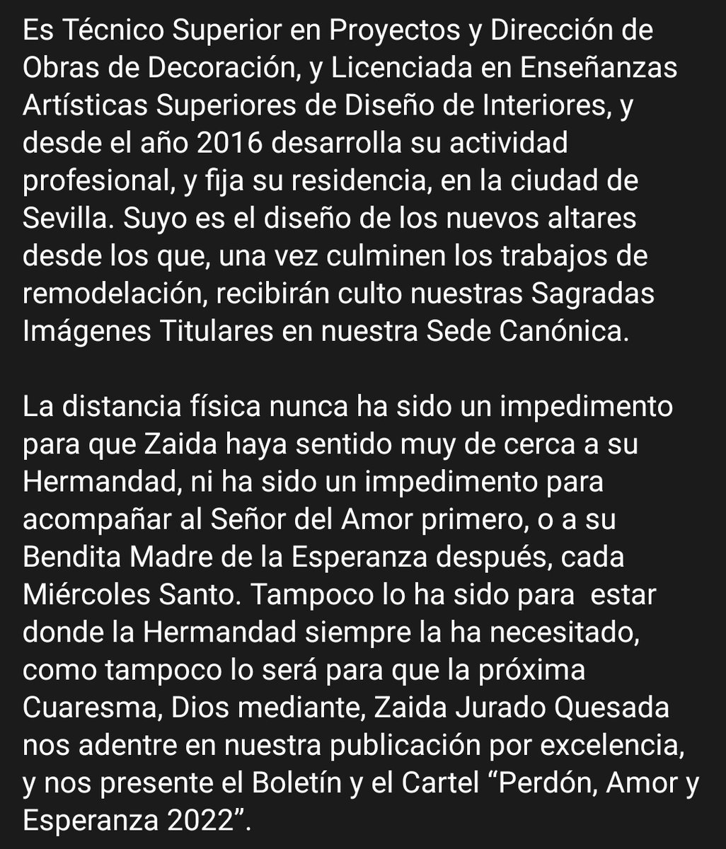 HdadPerdonJn's tweet photo. ZAIDA JURADO QUESADA, PRESENTADORA DEL BOLETÍN Y DEL CARTEL “PERDÓN, AMOR Y ESPERANZA 2022”. https://t.co/SxJjE6KFYN