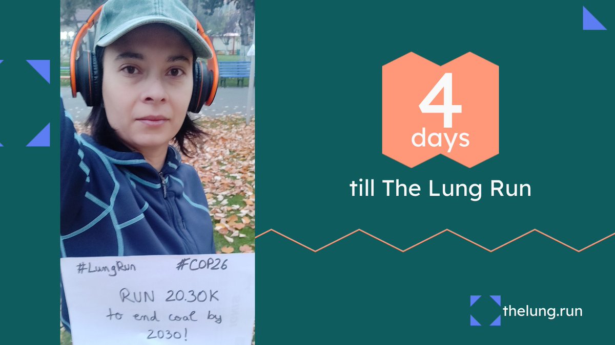 ceebankwatch's tweet image. ⏰4 days till the #LungRun!  
Run for climate action 
Run for #cleanair 

Join here: thelung.run 
#COP26 #COP26Glasow #beyondcoal