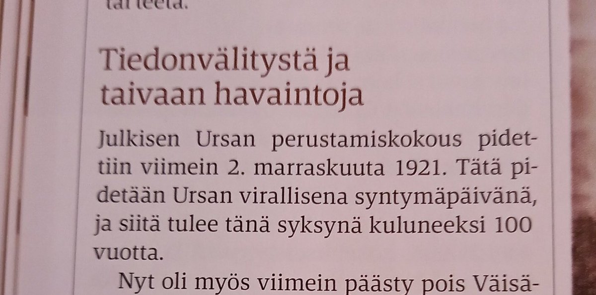 ElinaHuerta's tweet photo. Paljon onnea 100-vuotias Ursa! @Ursa_ry https://t.co/PQl9lfxIUI