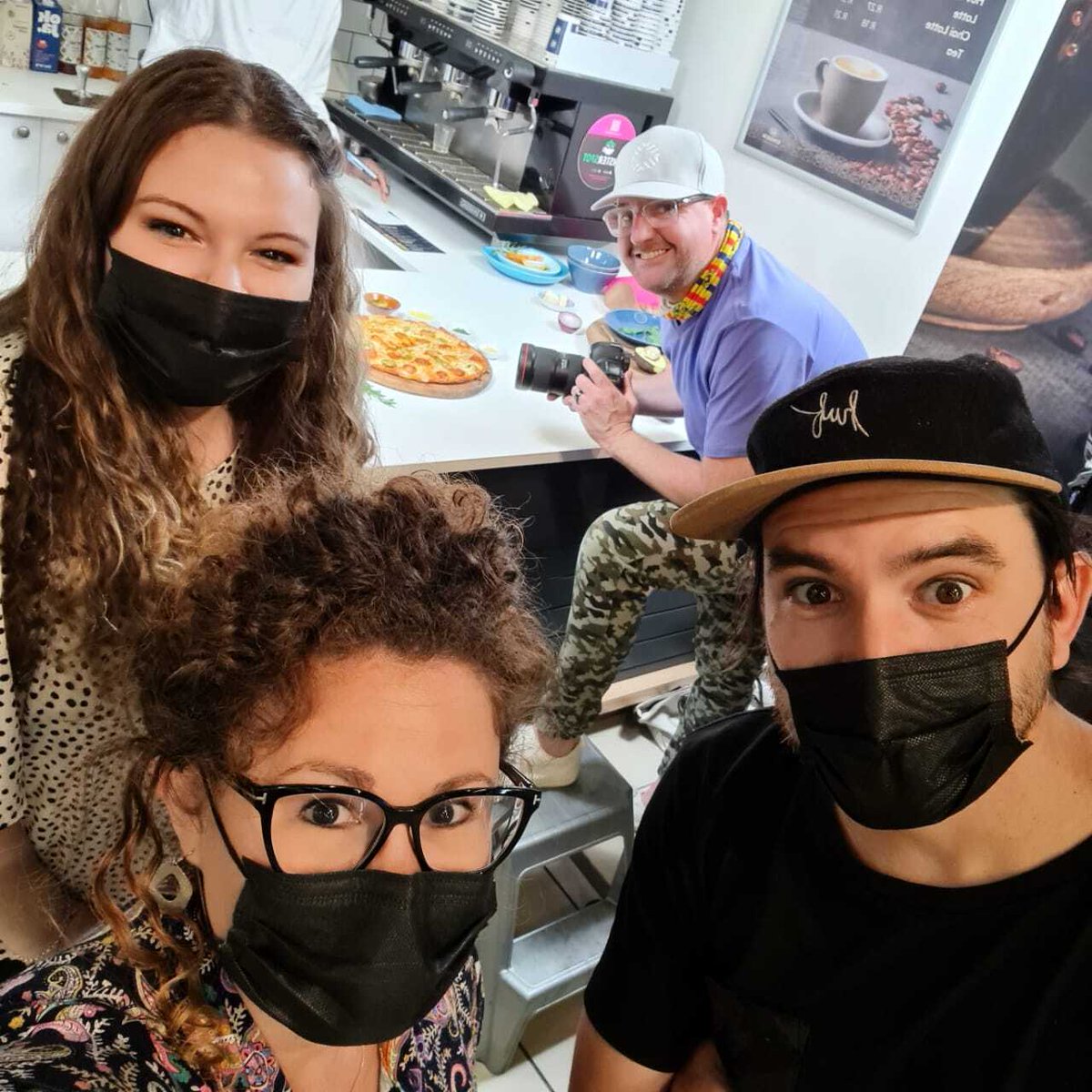 expandagency's tweet photo. Behind the scenes making magic in the kitchen! We love photoshoot days 😎🍕 https://t.co/93d6S71KAQ