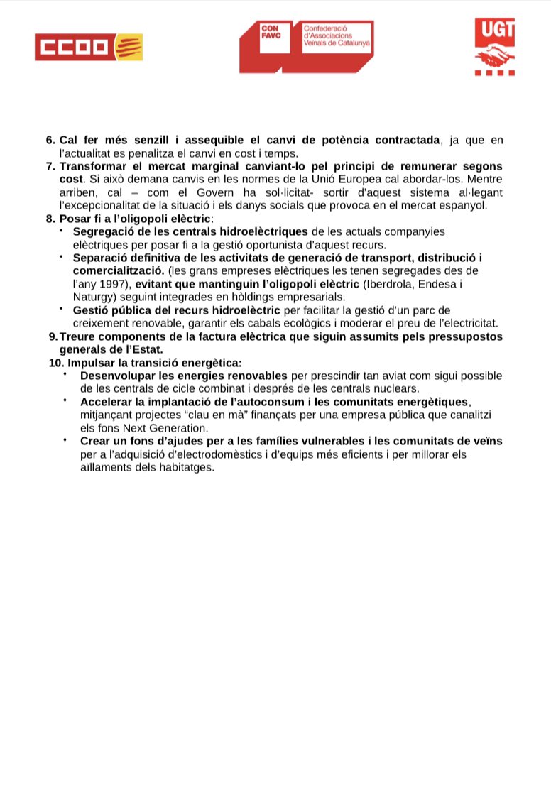 ugtbaix's tweet photo. Nota de 📰 conjunta de la @ugtcatalunya #CONFAVC i @ccoocatalunya sobre l’abusiu encariment de la llum i les nostres exigències.
#𝗨𝗴𝘁𝗕𝗮𝗶𝘅𝗘𝘀𝘁𝗲𝗺𝗔𝗺𝗯𝗧𝘂 🟢🟣🔴
#⃣O⃣r⃣g⃣a⃣n⃣i⃣t⃣z⃣a⃣T⃣
#⃣A⃣c⃣t⃣i⃣v⃣a⃣T⃣
#⃣ S⃣i⃣n⃣d⃣i⃣c⃣a⃣l⃣i⃣t⃣z⃣a⃣T⃣ https://t.co/hovQfDbq2P