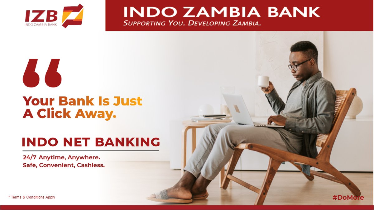 IndoZambiaBank's tweet photo. Do More with our Indo Net Banking and enjoy the benefits.
#indozambiabank #supportingyoudevelopingzambia #indonetbanking #domore https://t.co/anZ0eLYCXO