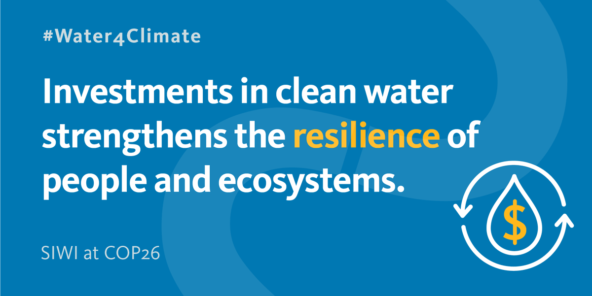 🗣️ Water must be a priority at #COP26 

Investments in clean water strengthen the resilience of people and ecosystems and can even reduce emissions of potent greenhouse gases💧

Today @ #Water4Climate Pavilion we have a day of LIVE sessions on #finance ➡️ youtube.com/watch?v=PYTJ1L…