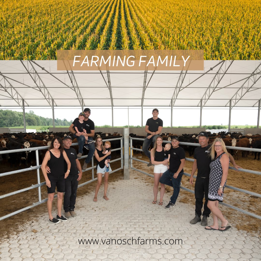 Our family bonds run as deep as our sustainable farming practices. We are grateful to do what we love with who we love, every day. #ontariofarmer #farmingfamily #canadianbeef